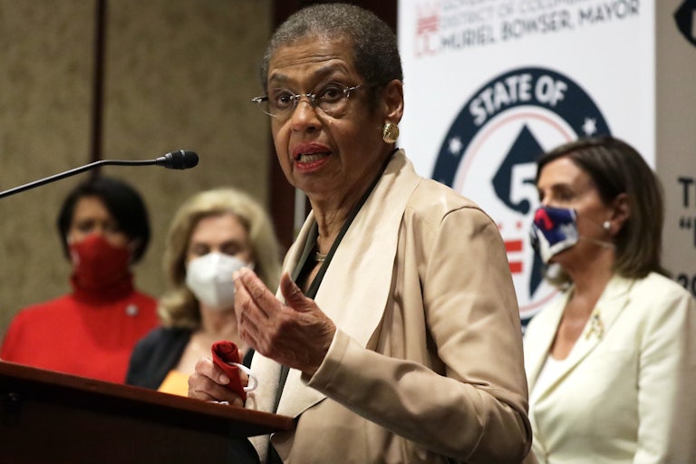 Eleanor Holmes Norton speaks during a news conference on District of Columbia statehood.