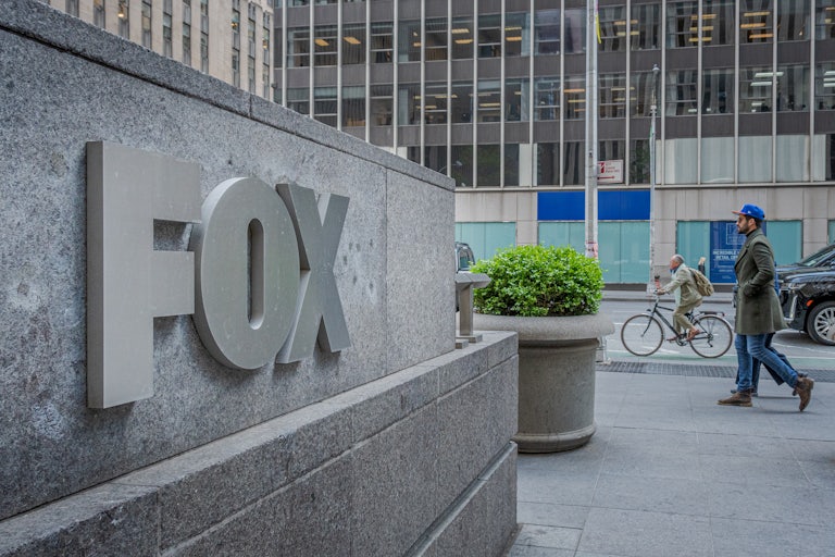 Plaque at the main entrance to the FOX News Headquarters