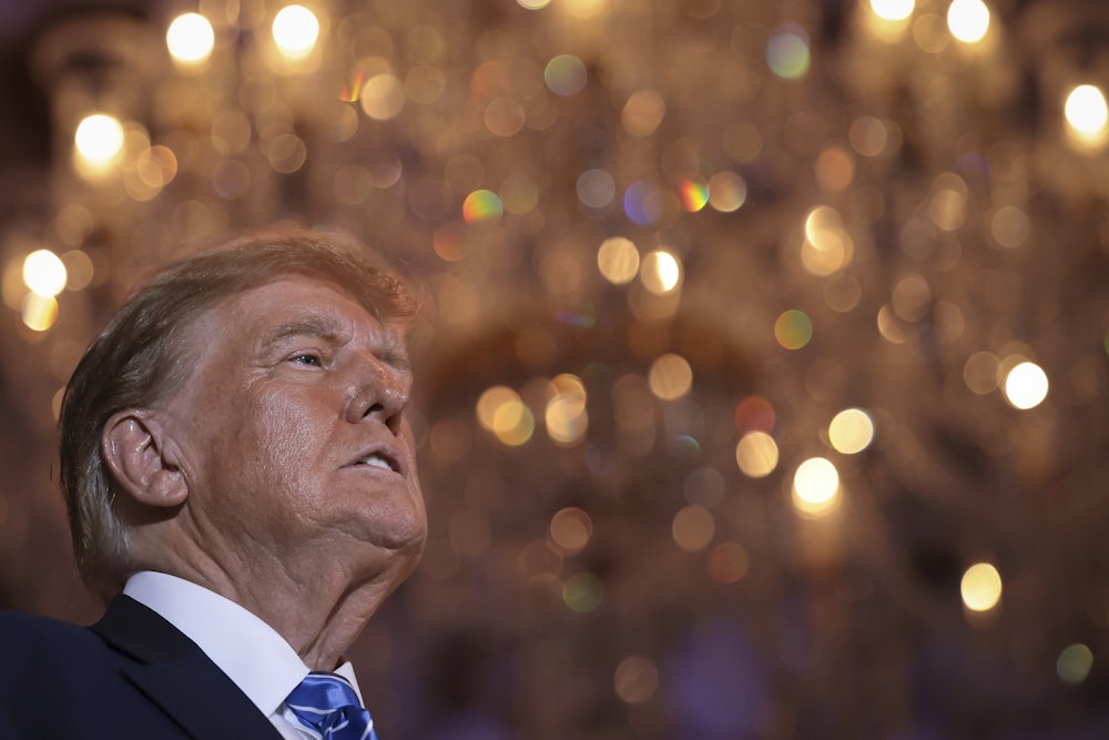 Donald Trump arrives for an election-night watch party at Mar-a-Lago.