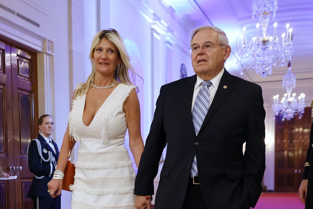 Senator Bob Menendez and his wife, Nadine Arslanian