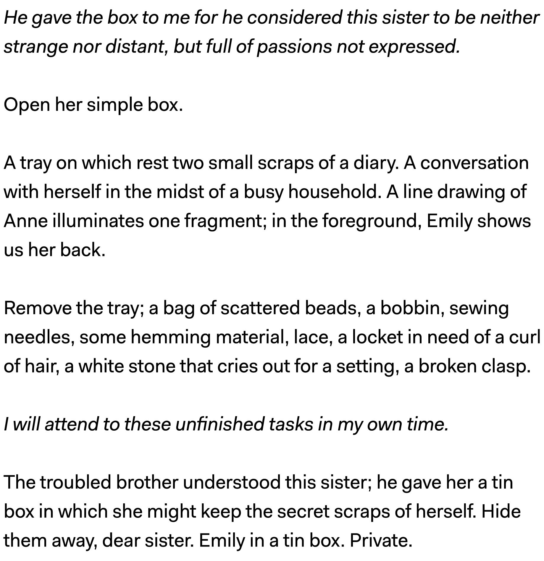 Emily Bront&euml;&mdash;The Tin Box