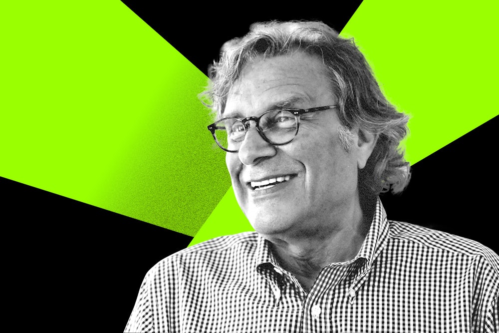 Danny Goldberg against a green and black background