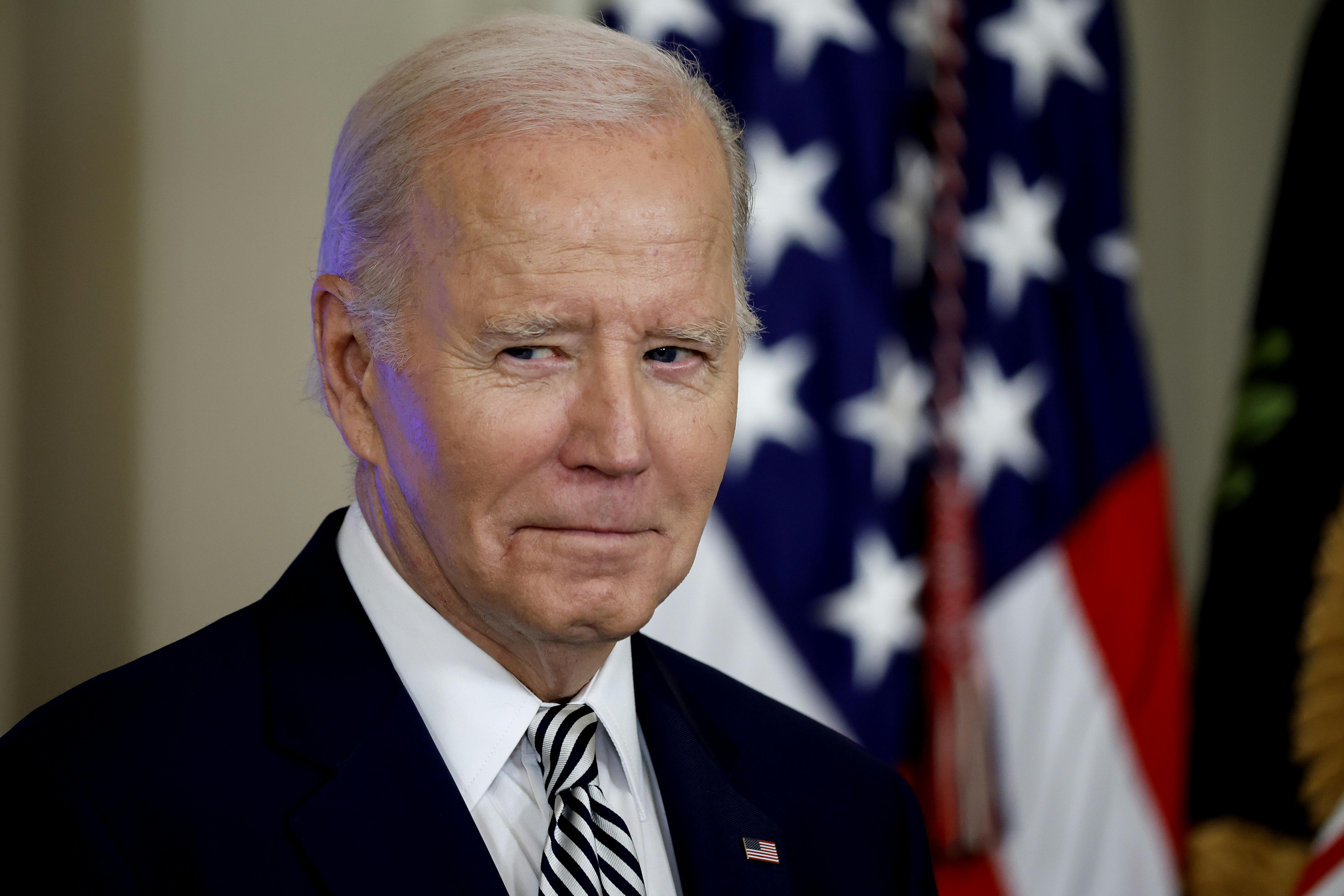 Biden smirks