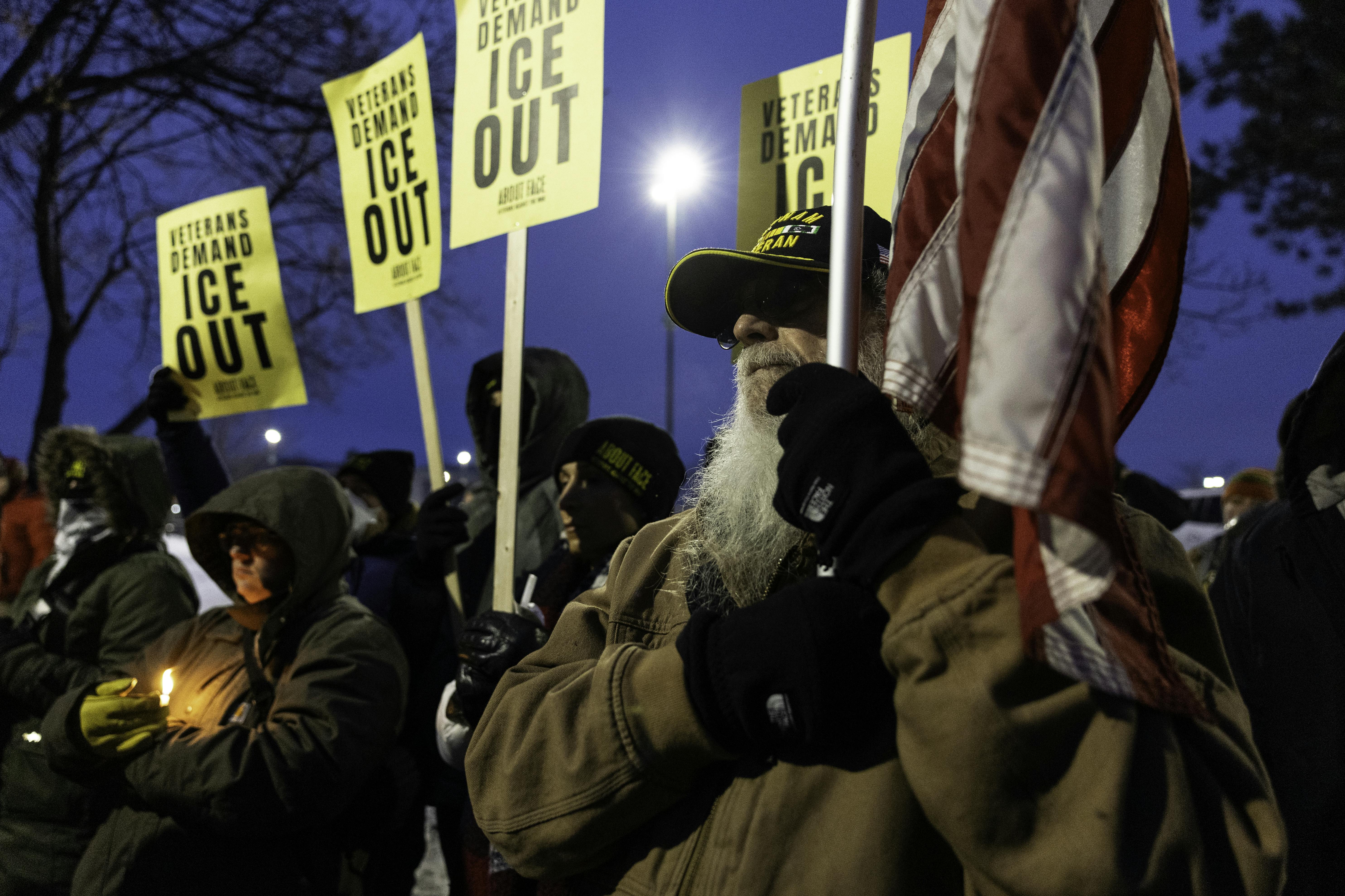 Veterans protest against ICE in Minneapolis, Minnesota