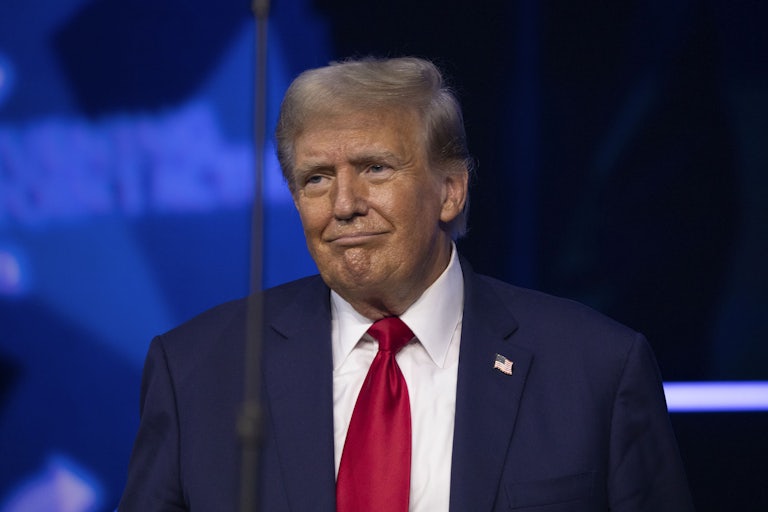 Donald Trump looks forward