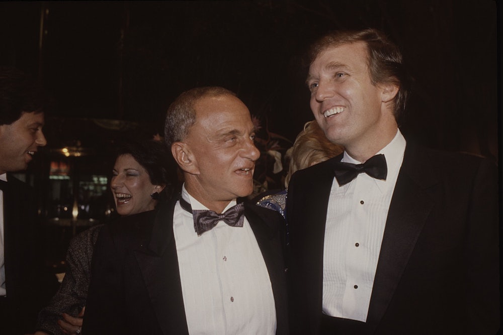 Roy Cohn and Donald Trump at the opening of the Trump Tower in New York City in October 1983