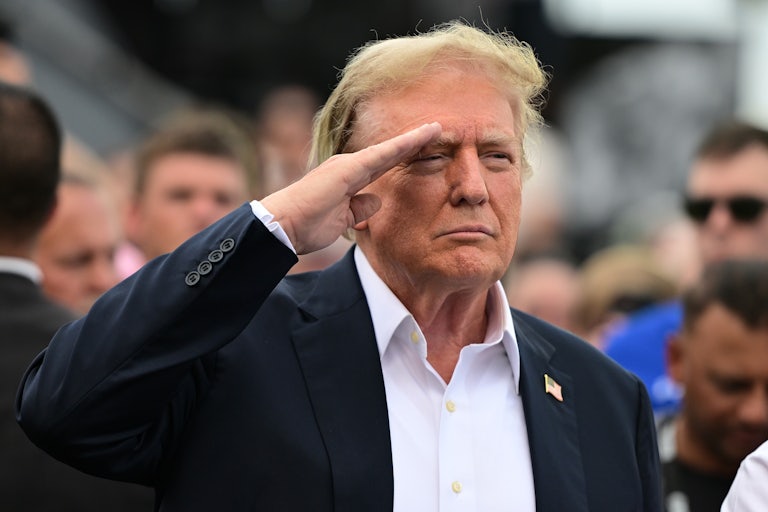 Donald Trump salutes