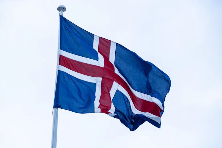 The Icelandic flag flies in Copenhagen