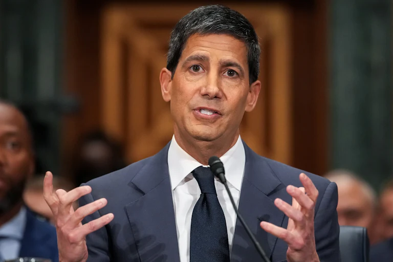 Federal Reserve chair nominee Kevin Warsh gestures and speaks during his Senate committee confirmation hearing