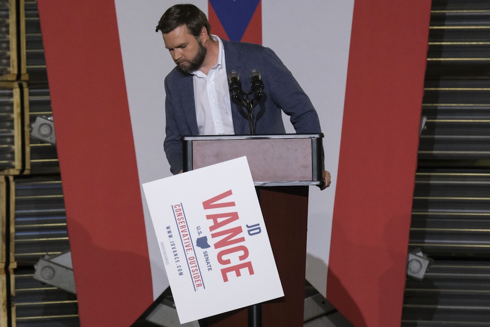 J.D. Vance at a rally in Middletown, Ohio, on July 1.