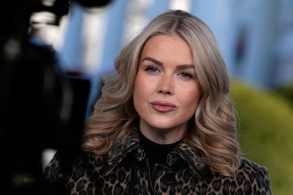 White House press secretary Karoline Leavitt glares