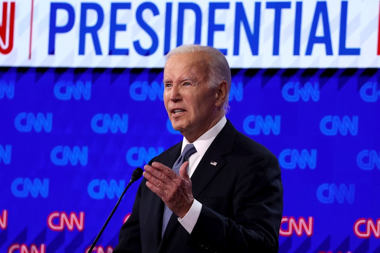 President Joe Biden on debate stage