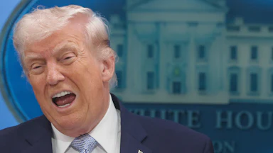 Donald Trump speaks vehemently to reporters