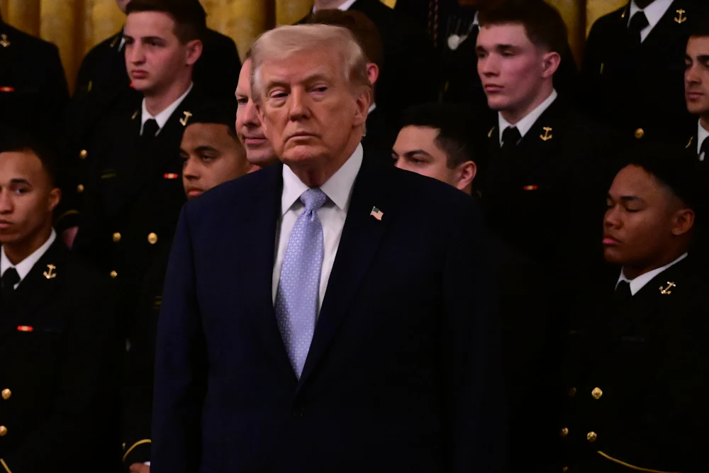 U.S. President Donald Trump speaks during the Commander-in-Chief’s Trophy presentation ceremony at the White House in Washington, D.C., United States on March 20, 2026.
