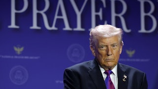 Donald Trump at the National Prayer Breakfast.