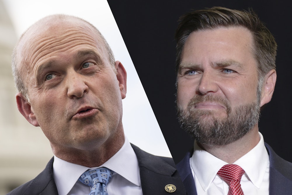 Kevin Roberts, the author of “Dawn's Early Light,” and JD Vance, who wrote the book’s foreword.