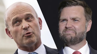 Kevin Roberts, the author of “Dawn's Early Light,” and JD Vance, who wrote the book’s foreword.