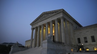 The U.S. Supreme Court is shown at dusk on June 28, 2023 in Washington, D.C.