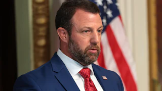 Homeland Security Secretary Markwayne Mullin speaks during a press conference
