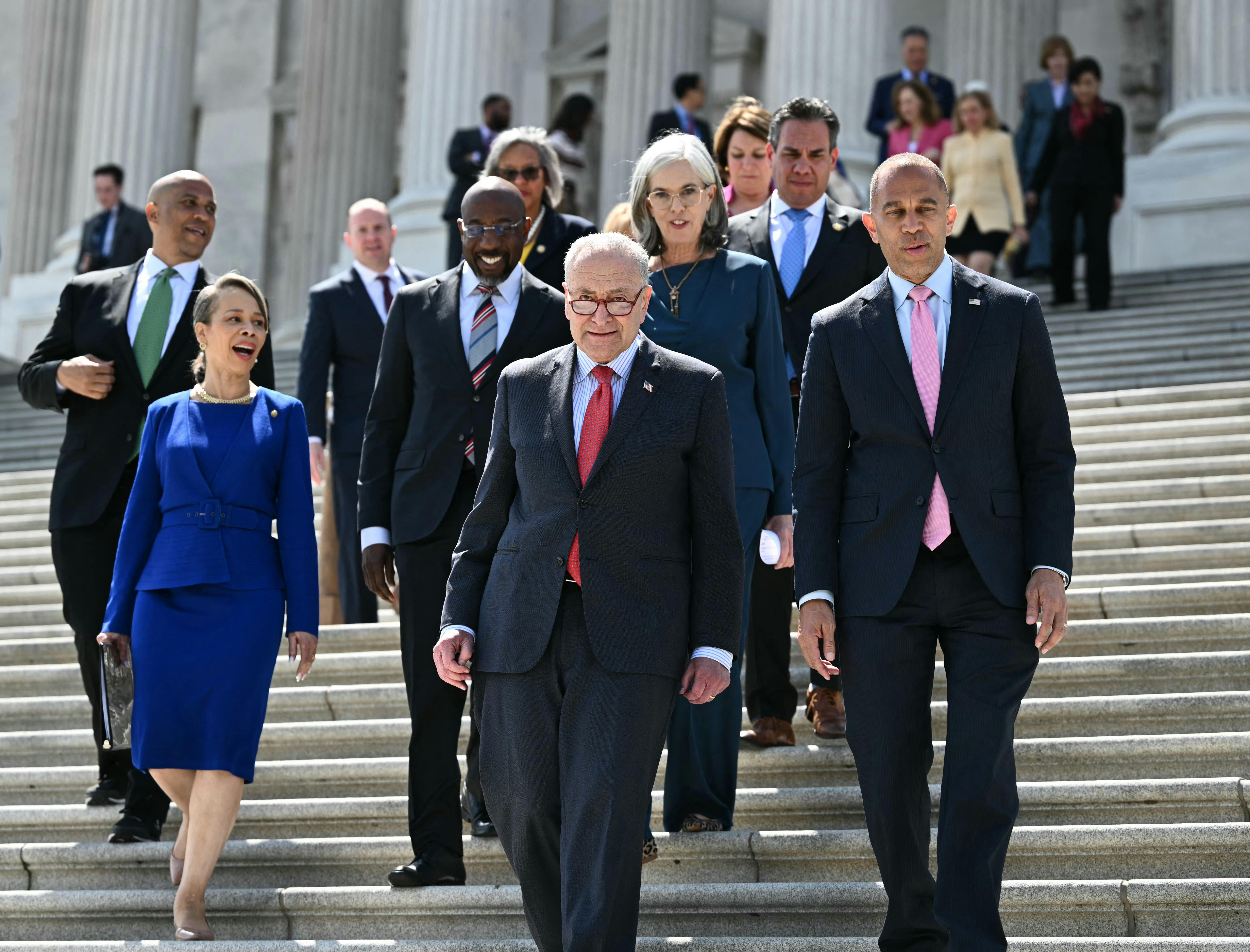 House Minority Leader Hakeem Jeffries and Senate Minority Leader Chuck Schumer