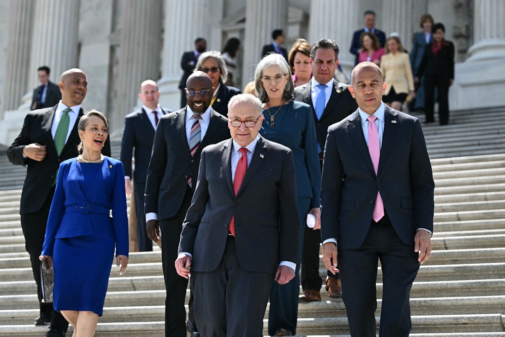 House Minority Leader Hakeem Jeffries and Senate Minority Leader Chuck Schumer