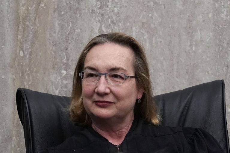 Chief U.S. District Judge for the District of Columbia Beryl A. Howell sits in her courtroom.