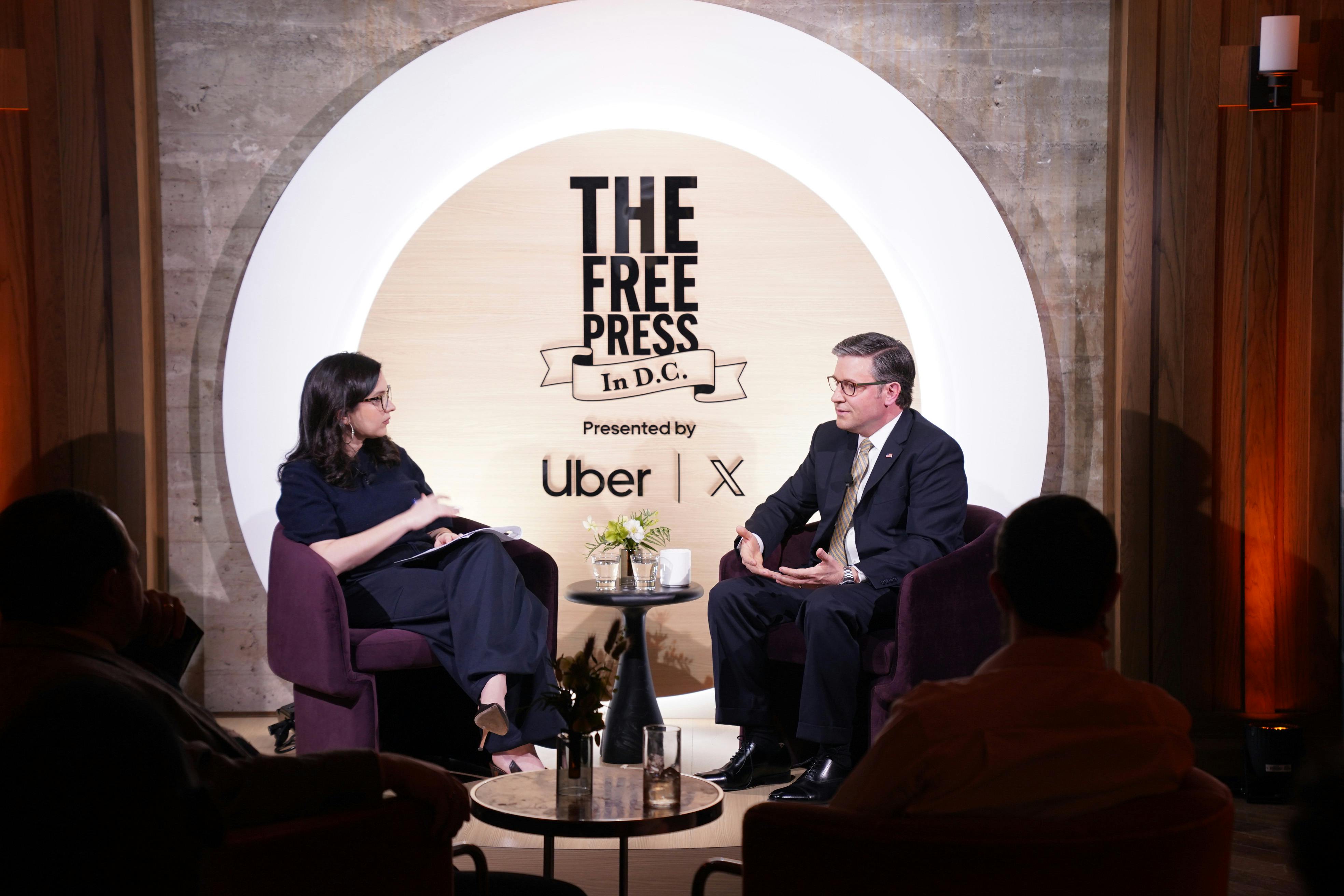CBS editor-in-chief Bari Weiss interviewing Speaker Mike Johnson 