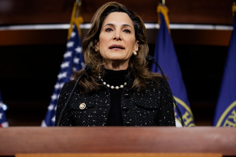 Representative Maria Salazar speaks during a press conference.