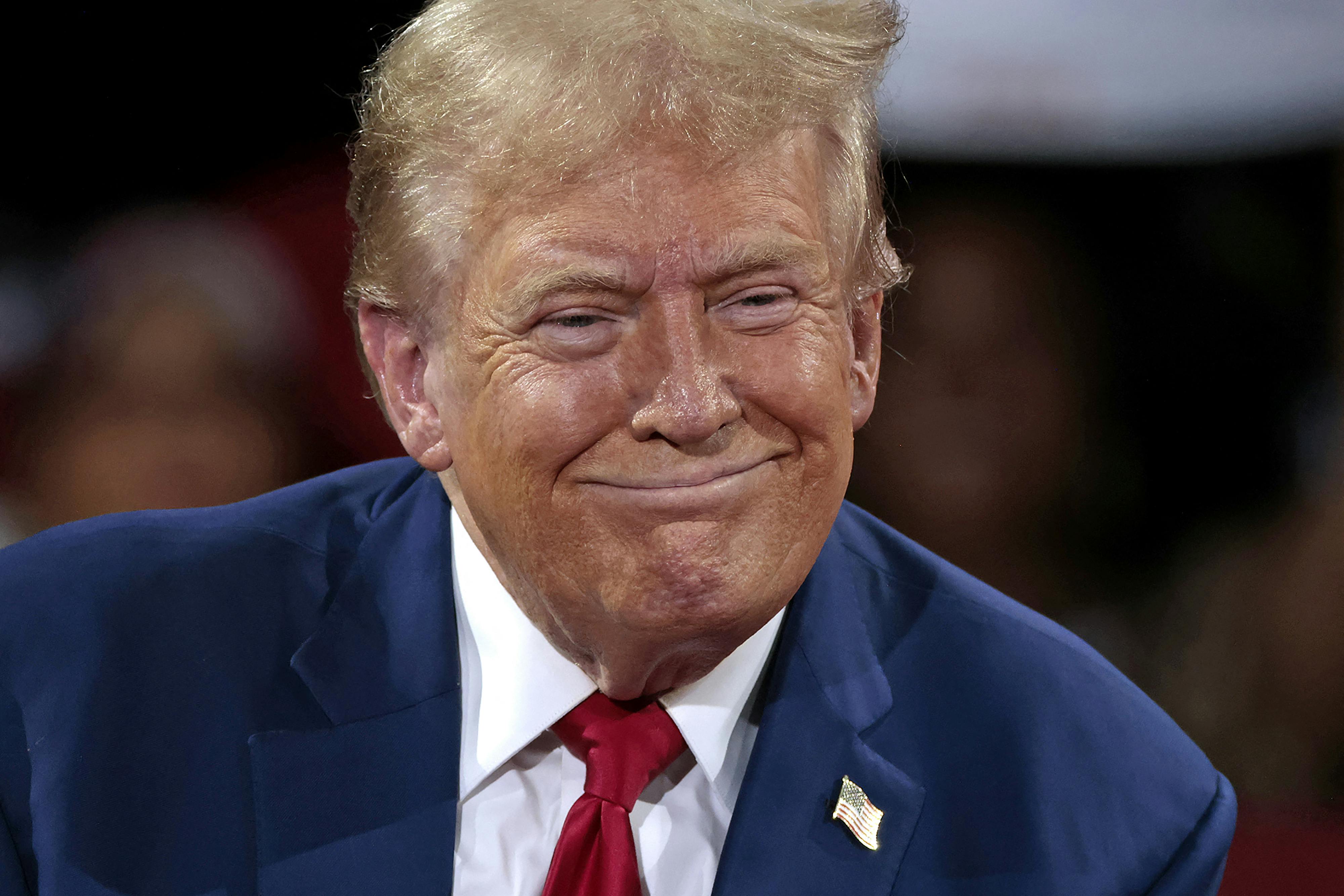 Trump smiling