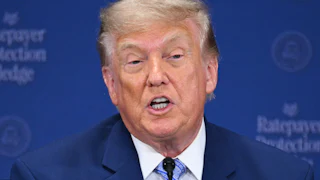Donald Trump speaks during an event