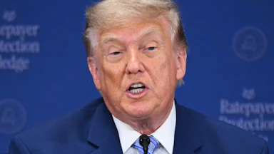 Donald Trump speaks during an event