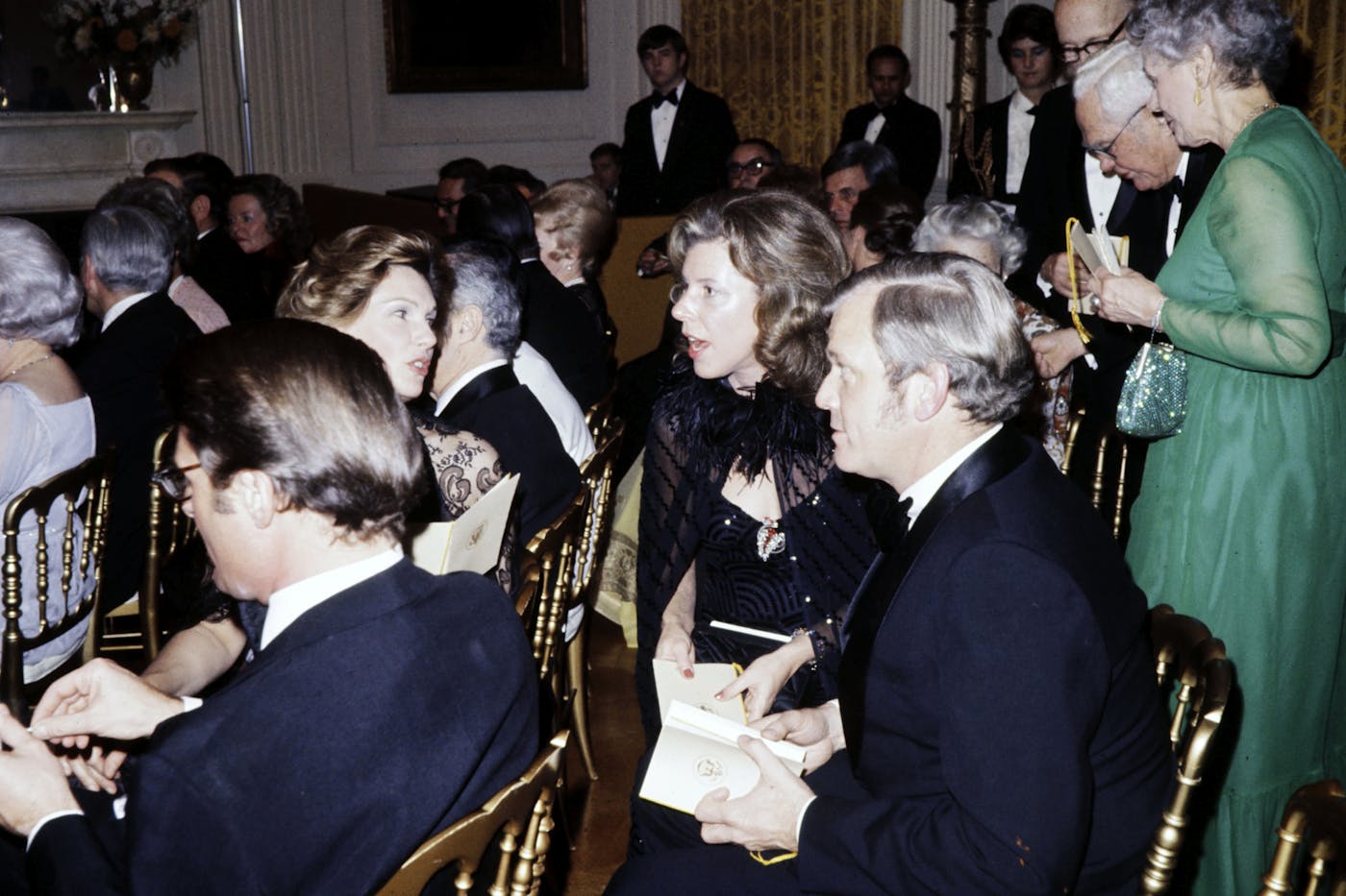 Richard Mellon Scaife and others seen at a dinner at the Ford White House for Pakistani Prime Minister Zulfikar Ali Bhutto in 1975. He was a key bankroller of right-wing institutions and causes.