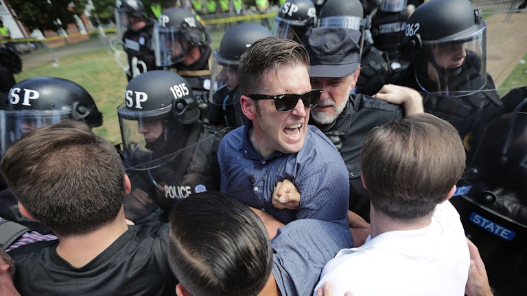 White nationalist Richard Spencer clashing with police