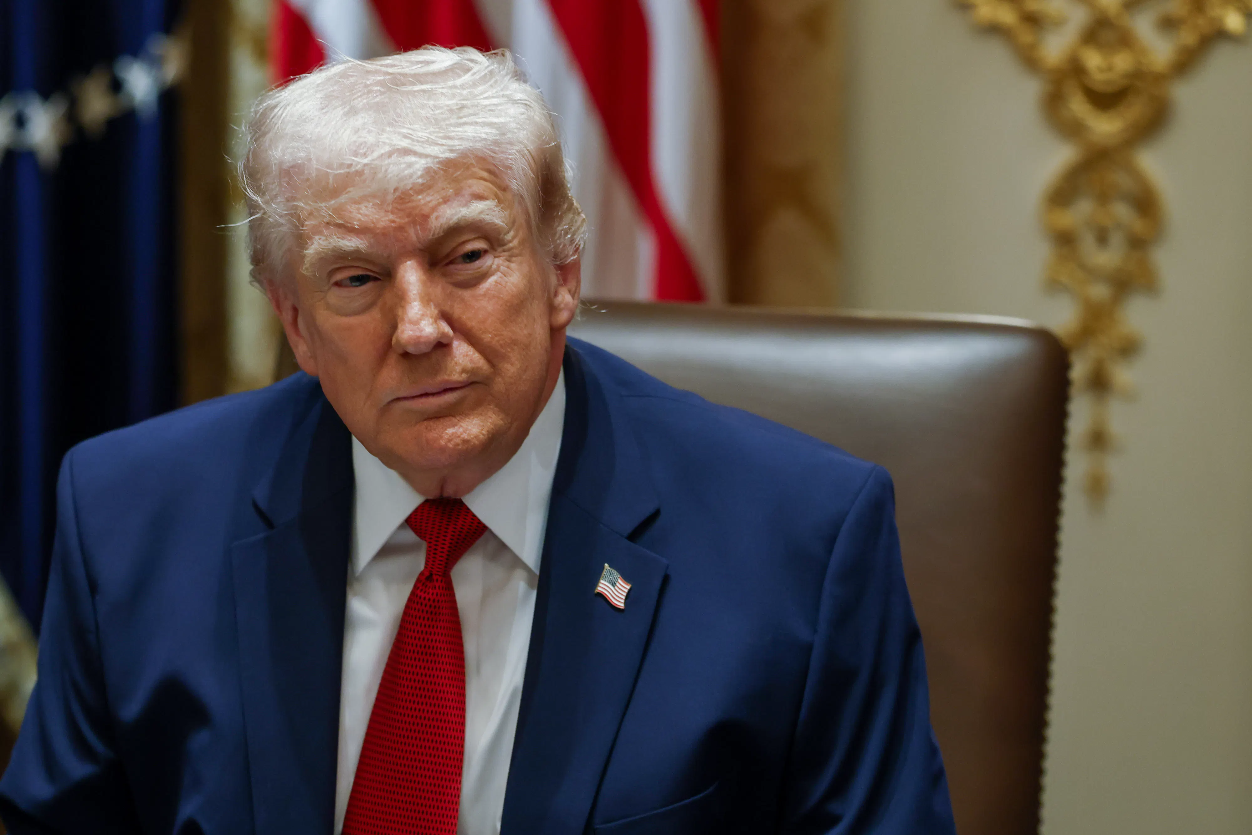 President Donald Trump at his Cabinet meeting