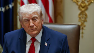 President Donald Trump at his Cabinet meeting