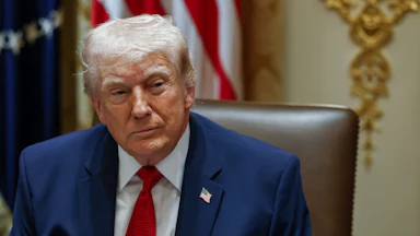 President Donald Trump at his Cabinet meeting