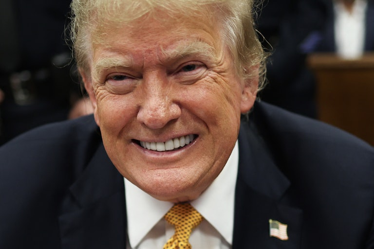 Donald Trump smiling (close-up photo)