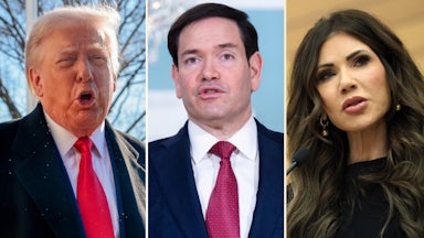 Donald Trump, Marco Rubio, and Kristi Noem