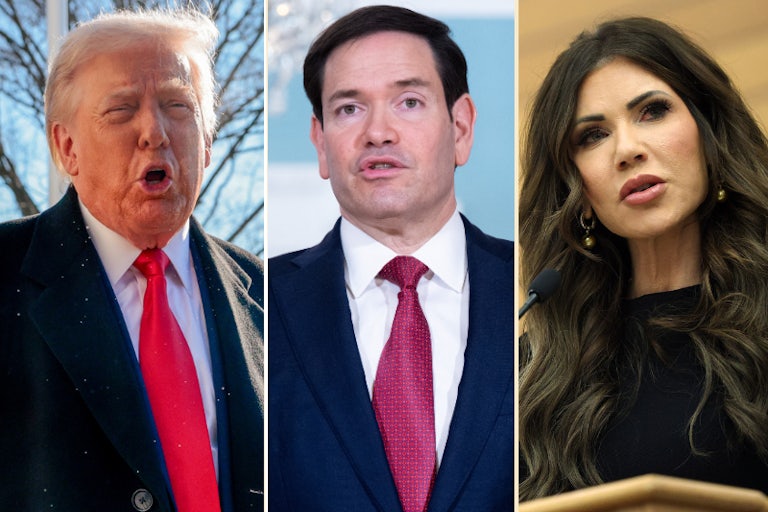 Donald Trump, Marco Rubio, and Kristi Noem