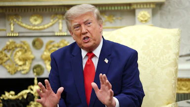 Donald Trump speaking in the Oval Office