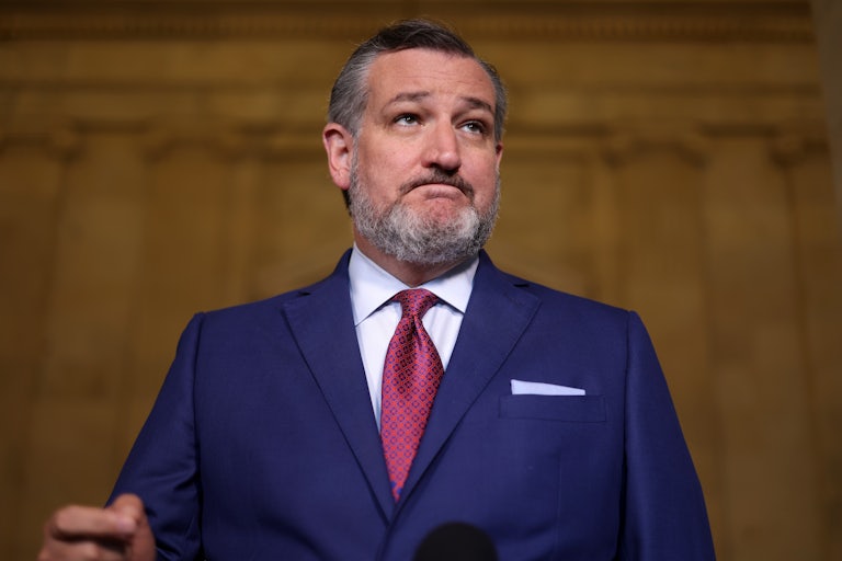 Senator Ted Cruz purses his lips