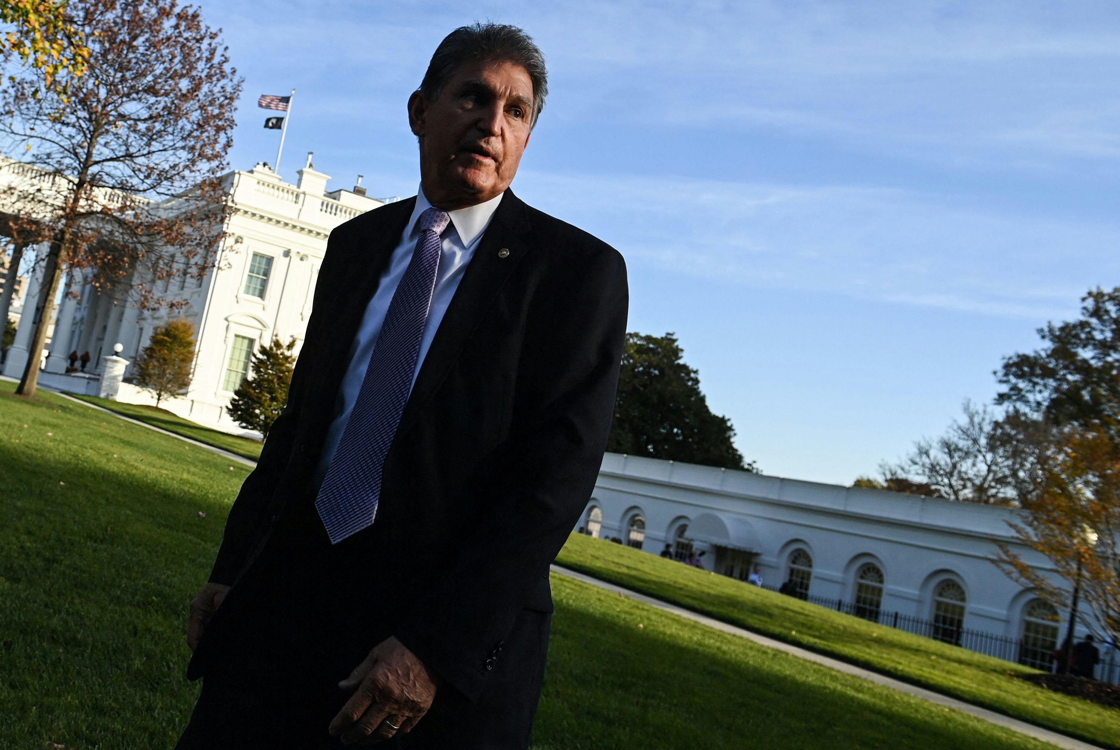 Joe Manchin outside the White House