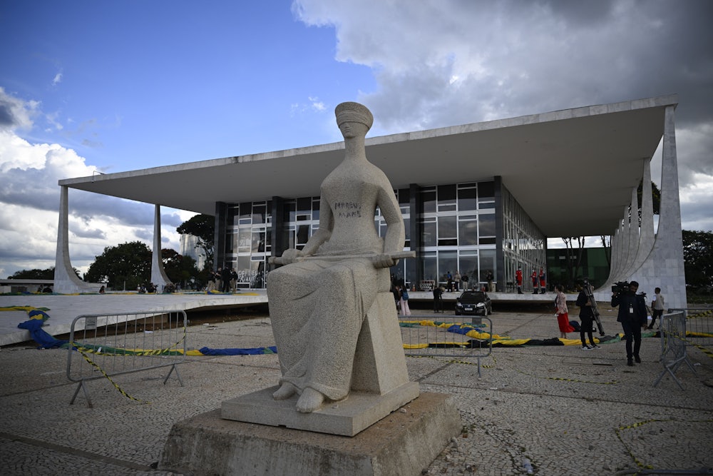 A view shows the damage caused following Brazil's anti-democratic riots at the Supreme Court building in Brasilia, Brazil