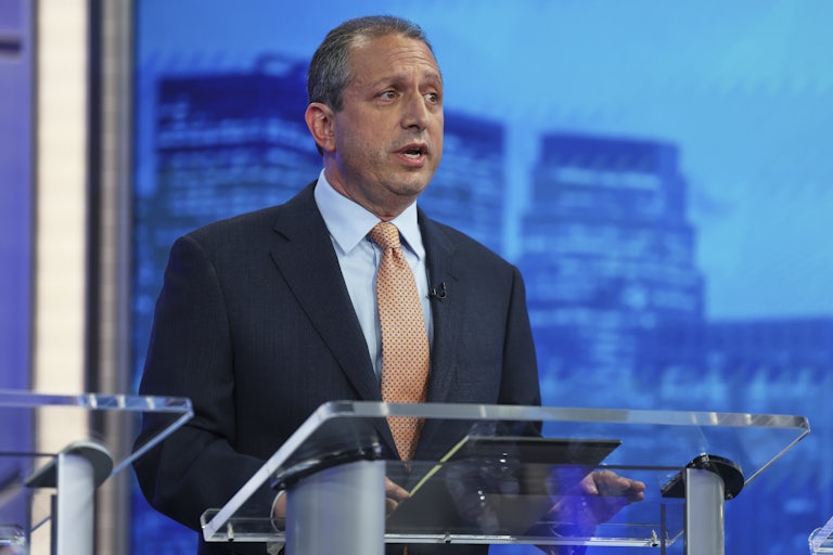 New York City Comptroller Brad Lander speaks during the Democratic mayoral primary debate
