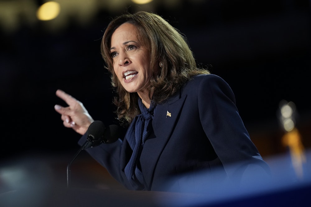 Kamala Harris on stage at the Democratic National Convention
