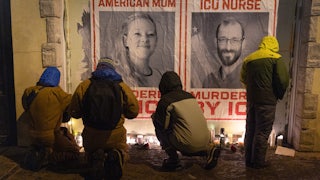 People attend a vigil for Renee Nicole Good and Alex Pretti