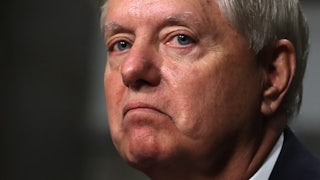 Lindsey Graham presides over a Senate hearing in Washington.