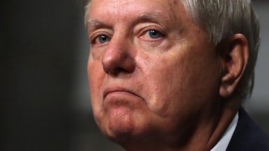 Lindsey Graham presides over a Senate hearing in Washington.