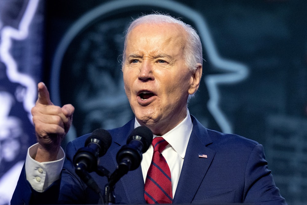 President Joe Biden speaks during the North America's Building Trades Unions 2024 Legislative Conference on Wednesday, April 24, 2024.