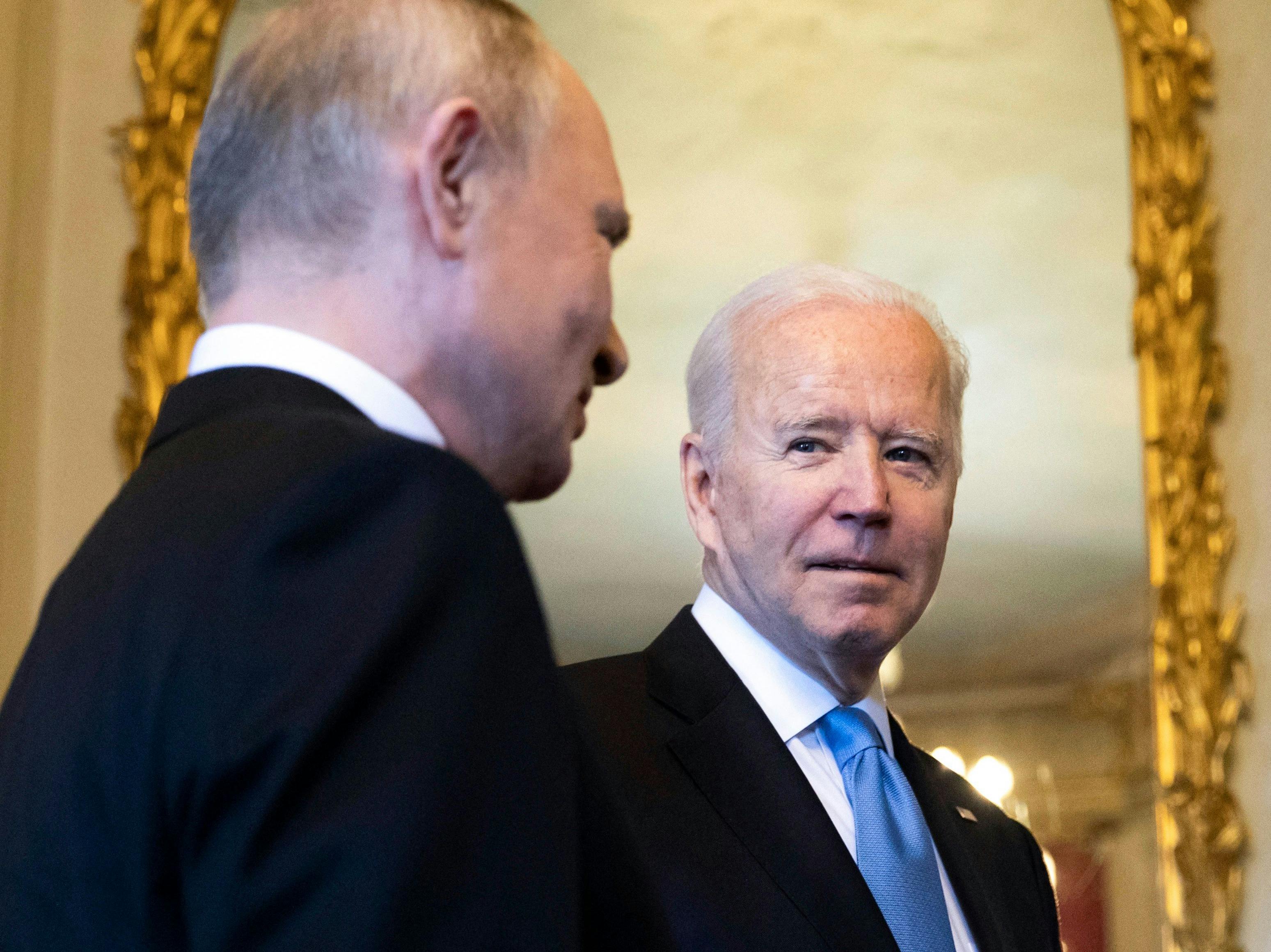 Biden and Putin at the U.S.-Russia summit in Geneva